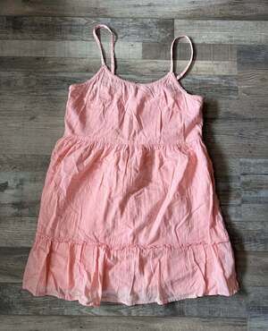 Abound Dress Size S Pink Cotton Crinkle Ruffle Strap Sundress